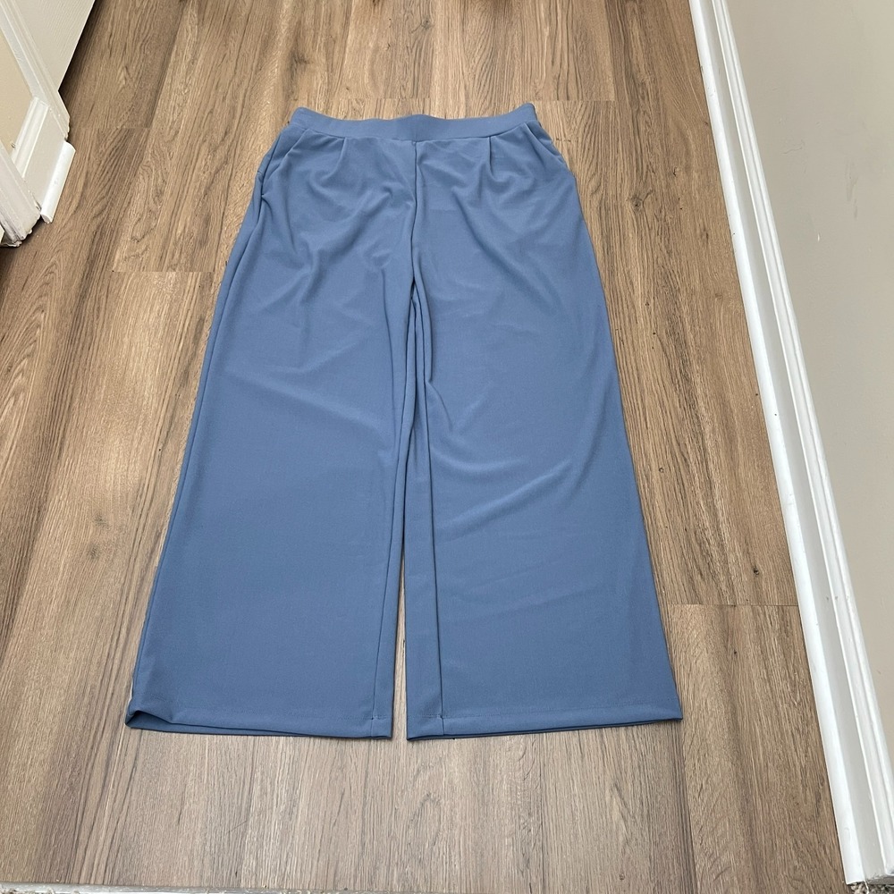 NWT Halara Flex Blue High Waisted Wide Leg Waffle Work Pantsโ Large Pockets